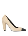 Erika Cavallini Woman Pumps Beige Size 8 Leather In Sand