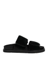Erika Cavallini Woman Sandals Black Size 7 Viscose, Silk In Black