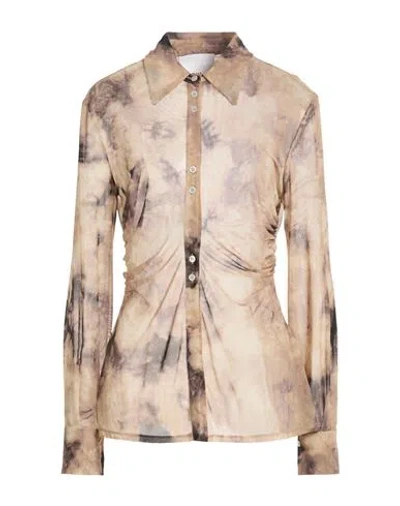 Erika Cavallini Woman Shirt Beige Size 2 Polyamide, Elastane In Brown