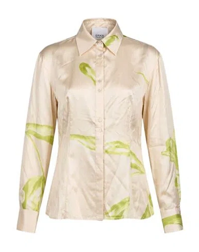 Erika Cavallini Woman Shirt Beige Size 4 Silk