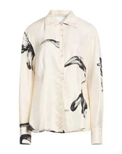 Erika Cavallini Woman Shirt Beige Size 8 Silk In Neutral