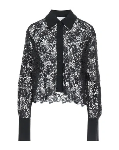Erika Cavallini Woman Shirt Black Size 6 Polyester, Viscose, Acetate