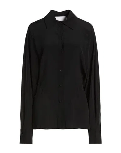 Erika Cavallini Woman Shirt Black Size 8 Acetate, Silk