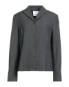 Erika Cavallini Woman Shirt Charcoal Size 8 Virgin Wool In Gray