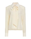 Erika Cavallini Woman Shirt Cream Size 12 Silk In White