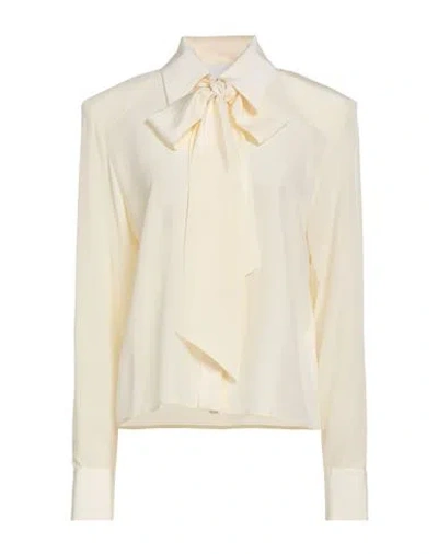 Erika Cavallini Woman Shirt Cream Size 12 Silk In White