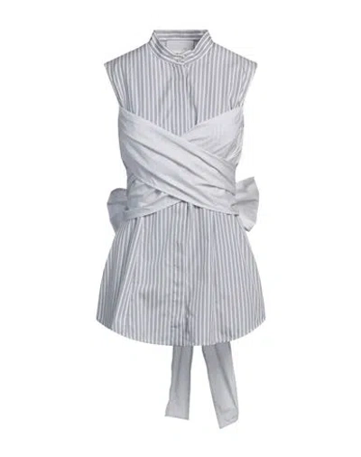 Erika Cavallini Woman Shirt Grey Size 8 Cotton