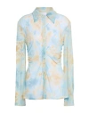 Erika Cavallini Woman Shirt Light Blue Size 10 Polyamide, Elastane