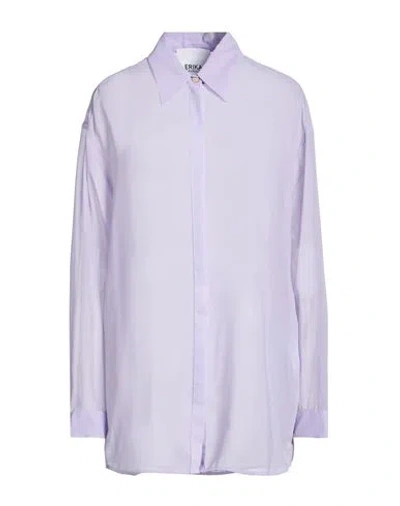 Erika Cavallini Woman Shirt Lilac Size 8 Polyester In Purple