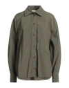 Erika Cavallini Woman Shirt Military Green Size 6 Polyamide In Green