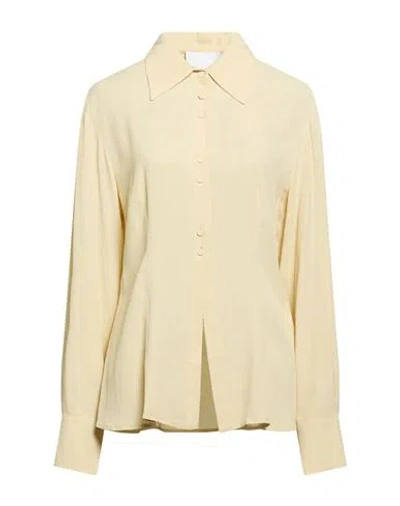 Erika Cavallini Woman Shirt Pastel Yellow Size 10 Acetate, Silk