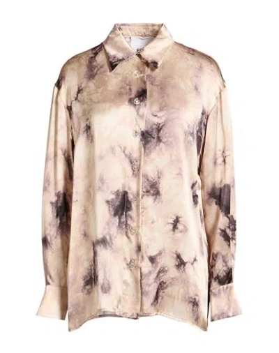 Erika Cavallini Woman Shirt Sand Size 6 Silk In Multi