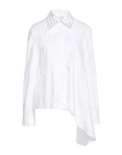 Erika Cavallini Woman Shirt White Size 6 Cotton, Elastane