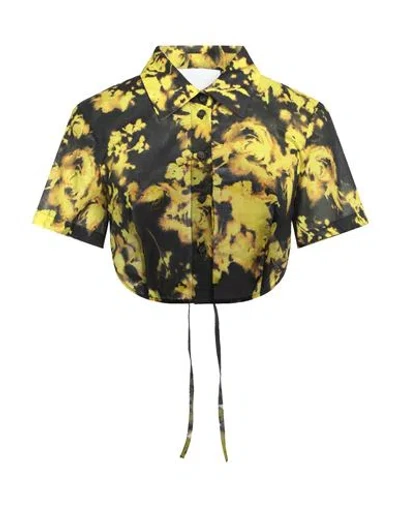 Erika Cavallini Woman Shirt Yellow Size 6 Cotton