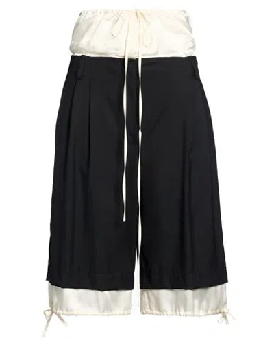 Erika Cavallini Woman Shorts & Bermuda Shorts Black Size 6 Virgin Wool, Viscose