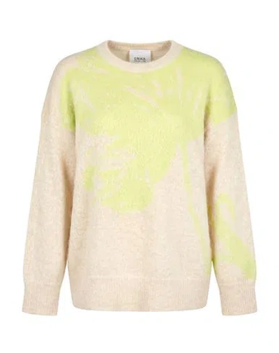 Erika Cavallini Woman Sweater Beige Size Xl Superkid Mohair, Polyamide, Wool In Multi