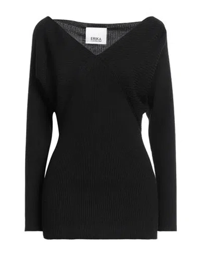 Erika Cavallini Woman Sweater Black Size M Virgin Wool