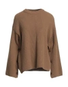 Erika Cavallini Woman Sweater Camel Size L Wool, Polyamide In Beige