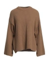 Erika Cavallini Woman Sweater Camel Size M Wool, Polyamide In Beige