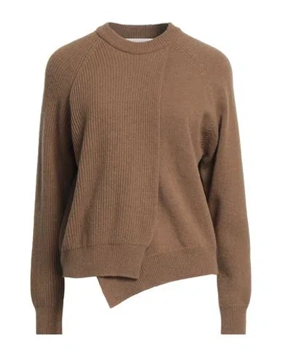 Erika Cavallini Woman Sweater Camel Size L Wool, Polyamide In Beige