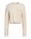 Erika Cavallini Woman Sweater Ivory Size L Wool, Polyamide