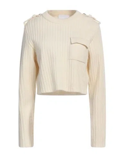 Erika Cavallini Woman Sweater Ivory Size L Wool, Polyamide