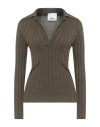 Erika Cavallini Woman Sweater Khaki Size M Virgin Wool In Gray