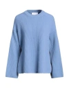 Erika Cavallini Woman Sweater Light Blue Size L Wool, Polyamide In Blue