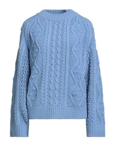Erika Cavallini Woman Sweater Light Blue Size M Wool, Polyamide