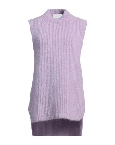 Erika Cavallini Woman Sweater Mauve Size M Alpaca Wool, Mohair Wool, Polyamide, Elastane In Purple