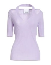 Erika Cavallini Woman Sweater Lilac Size M Virgin Wool In Purple
