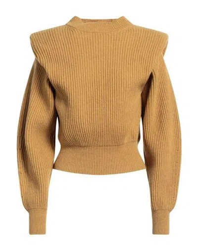 Erika Cavallini Woman Sweater Mustard Size L Wool, Polyamide In Brown