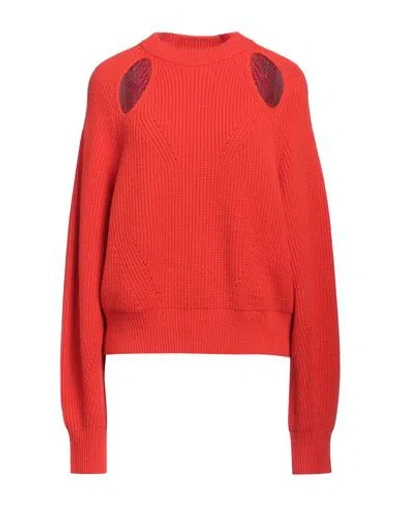 Erika Cavallini Woman Sweater Tomato Red Size L Virgin Wool, Cashmere