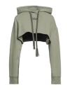 Erika Cavallini Woman Sweatshirt Sage Green Size S Cotton