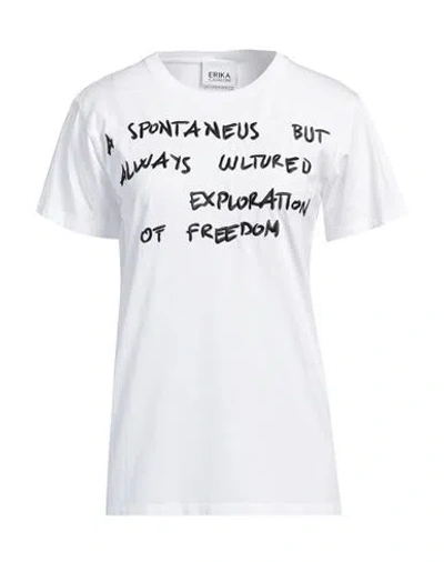 Erika Cavallini Woman T-shirt White Size M Cotton