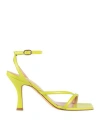 Erika Cavallini Woman Thong Sandal Acid Green Size 6 Soft Leather In Green