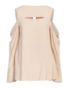 Erika Cavallini Woman Top Beige Size 6 Acetate, Silk