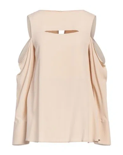 Erika Cavallini Woman Top Beige Size 6 Acetate, Silk