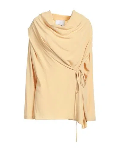 Erika Cavallini Woman Top Beige Size 8 Acetate, Silk