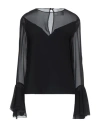 Erika Cavallini Woman Top Black Size 6 Polyester, Viscose, Elastane In Black