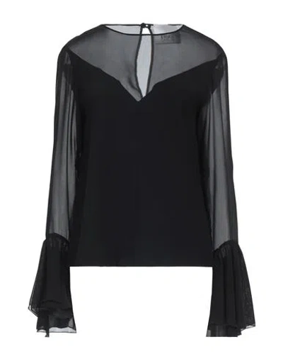 Erika Cavallini Woman Top Black Size 6 Polyester, Viscose, Elastane