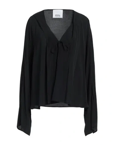 Erika Cavallini Woman Top Black Size 8 Acetate, Silk
