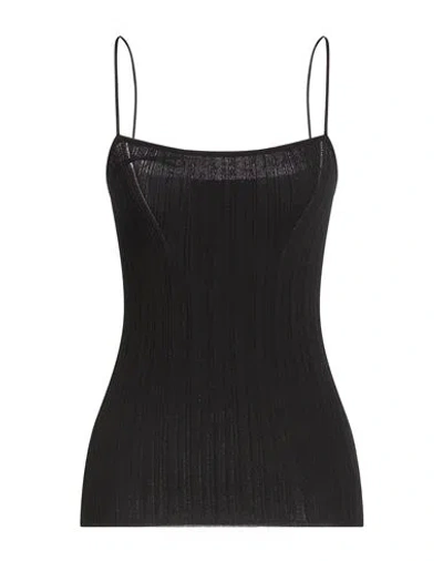 Erika Cavallini Woman Top Black Size L Viscose, Polyamide In Blue