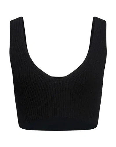 Erika Cavallini Woman Top Black Size M Wool, Polyamide