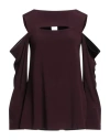 Erika Cavallini Woman Top Burgundy Size 6 Acetate, Silk In Red