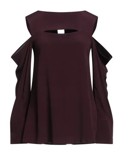Erika Cavallini Woman Top Burgundy Size 6 Acetate, Silk In Red