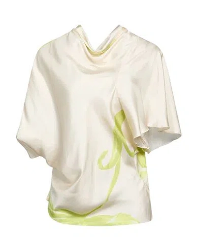 Erika Cavallini Woman Top Cream Size 4 Silk In White