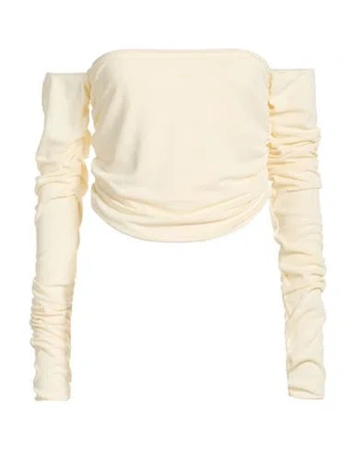 Erika Cavallini Woman Top Ivory Size 8 Acetate, Polyamide, Elastane In White