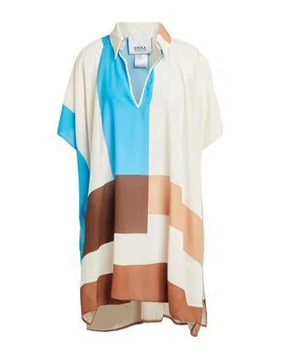 Erika Cavallini Woman Top Ivory Size 8 Polyester In Multi