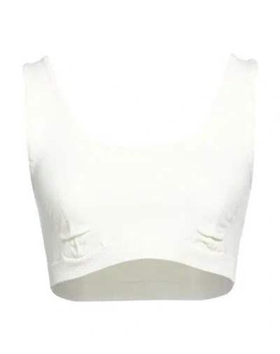 Erika Cavallini Woman Top Ivory Size L Virgin Wool, Polyurea In White
